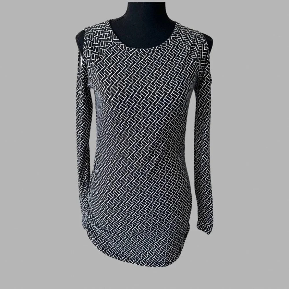 Michael Kors  Stretch Cold Shoulder Long Sleeve Tunics